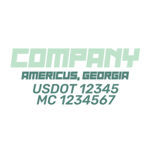 truck door decal with USDOT, MC