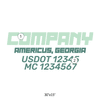 truck door decal with USDOT, MC