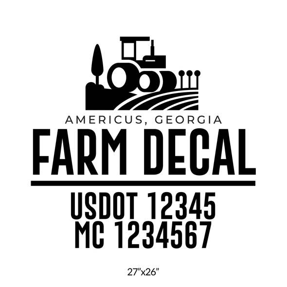 truck door decal with USDOT, MC