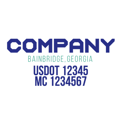 truck door decal with USDOT, MC