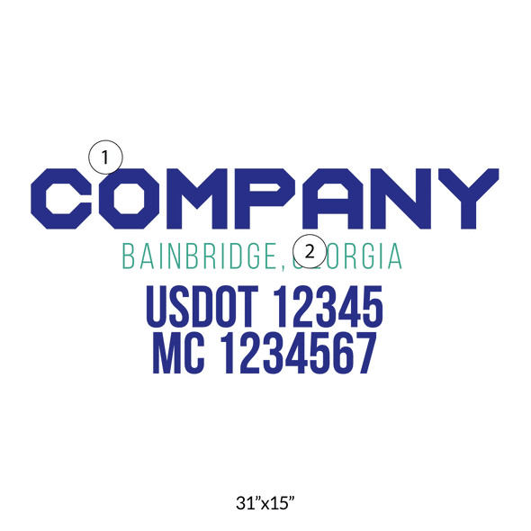 truck door decal with USDOT, MC