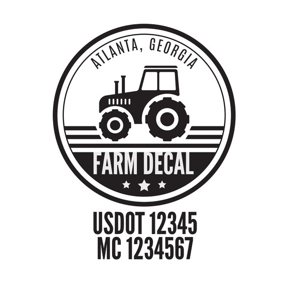 truck door decal with USDOT, MC