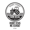truck door decal with USDOT, MC