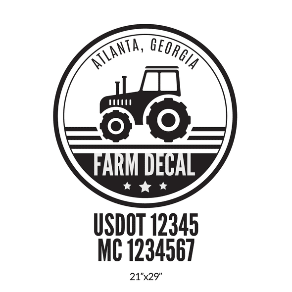 truck door decal with USDOT, MC