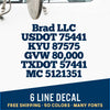 6 Line Decal Sticker
