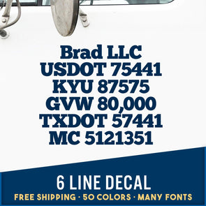 6 Line Decal Sticker
