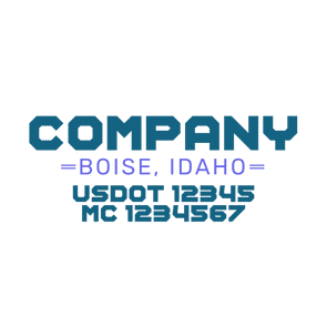 truck door decal with USDOT, MC