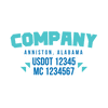 truck door decal with USDOT, MC