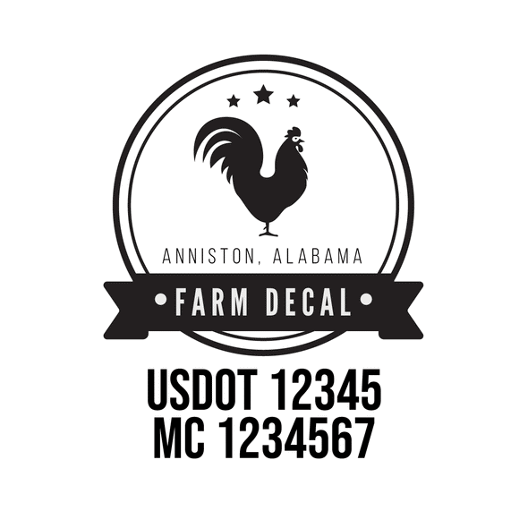 truck door decal with USDOT, MC
