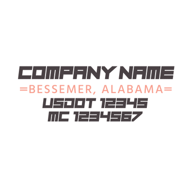 truck door decal with USDOT, MC