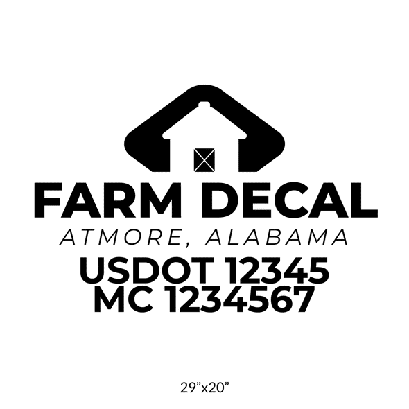 truck door decal with USDOT, MC