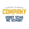 truck door decal with USDOT, MC