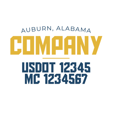 truck door decal with USDOT, MC