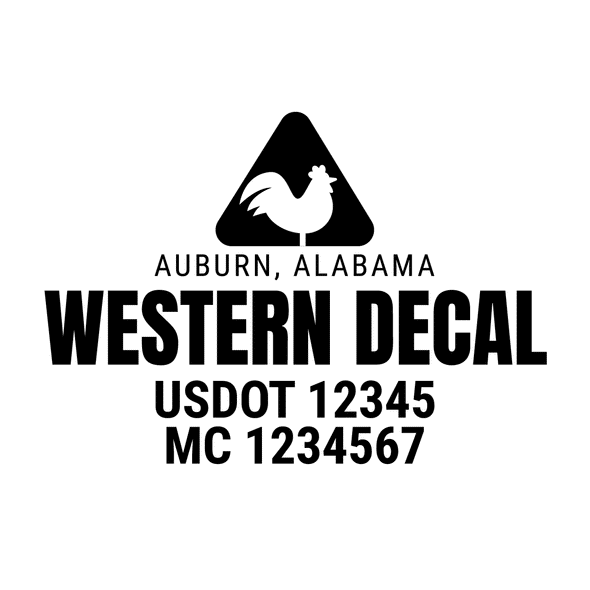 truck door decal with USDOT, MC