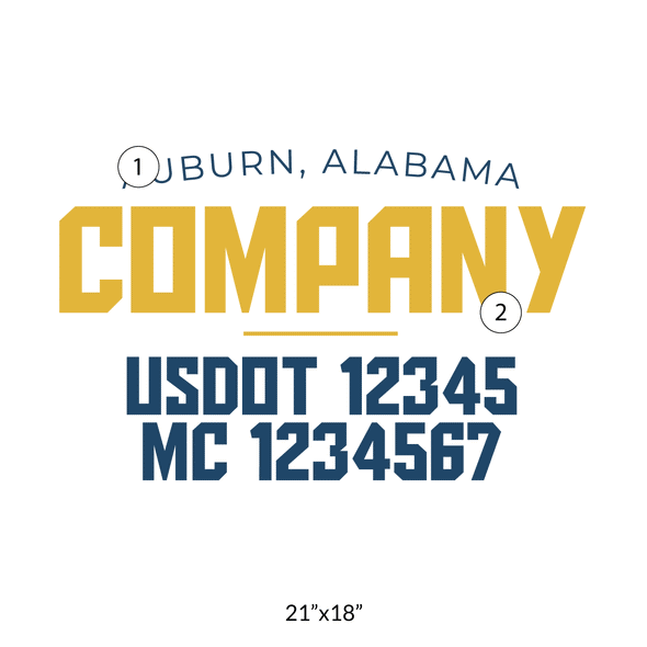 truck door decal with USDOT, MC