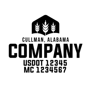 truck door decal with USDOT, MC