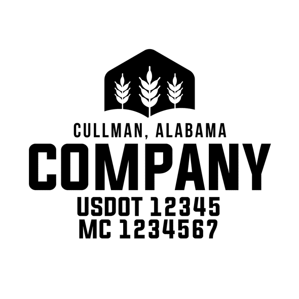 truck door decal with USDOT, MC