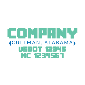 truck door decal with USDOT, MC