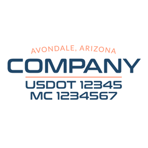 truck door decal with USDOT, MC