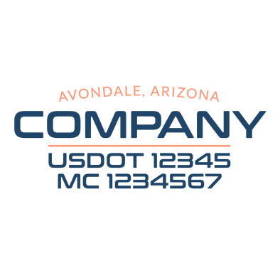 truck door decal with USDOT, MC