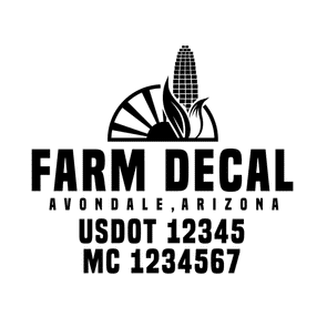 truck door decal with USDOT, MC