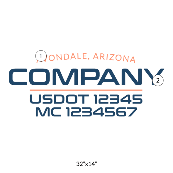 truck door decal with USDOT, MC