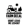 truck door decal with USDOT, MC
