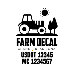 truck door decal with USDOT, MC