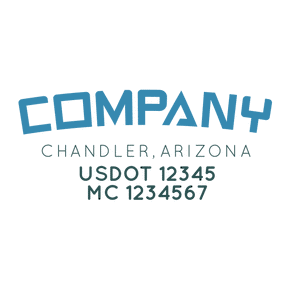 truck door decal with USDOT, MC