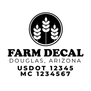 truck door decal with USDOT, MC