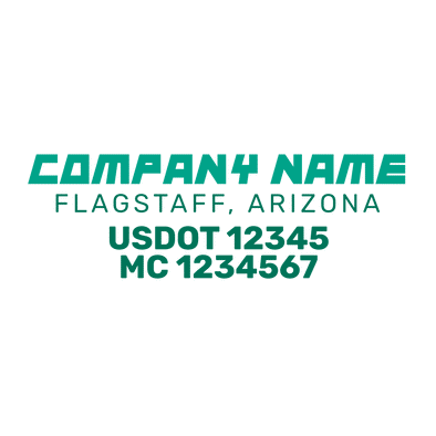 truck door decal with USDOT, MC