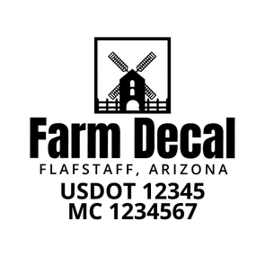 truck door decal with USDOT, MC