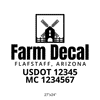 truck door decal with USDOT, MC