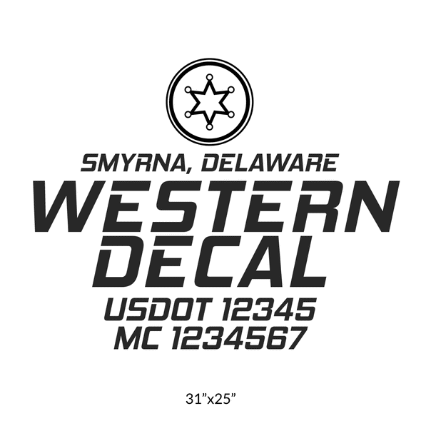 truck door decal with USDOT, MC