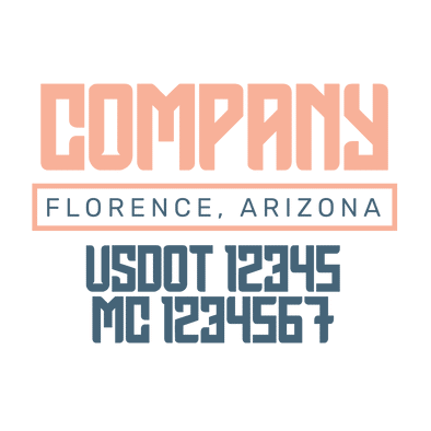 truck door decal with USDOT, MC