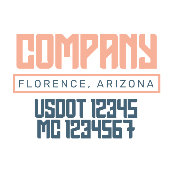 truck door decal with USDOT, MC