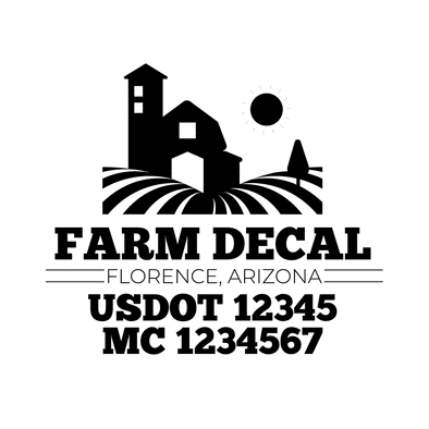 truck door decal with USDOT, MC