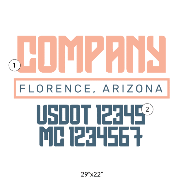 truck door decal with USDOT, MC