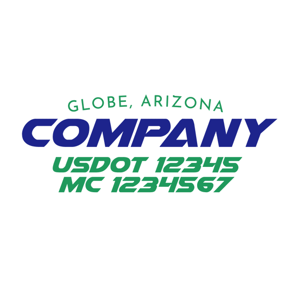 truck door decal with USDOT, MC