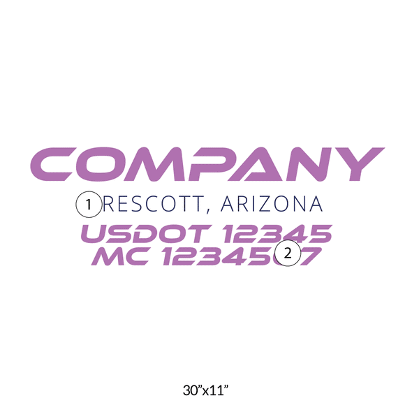 truck door decal with USDOT, MC