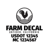 truck door decal USDOT, MC