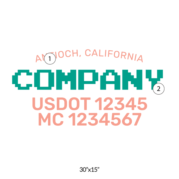 truck door decal with USDOT, MC