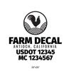 truck door decal USDOT, MC