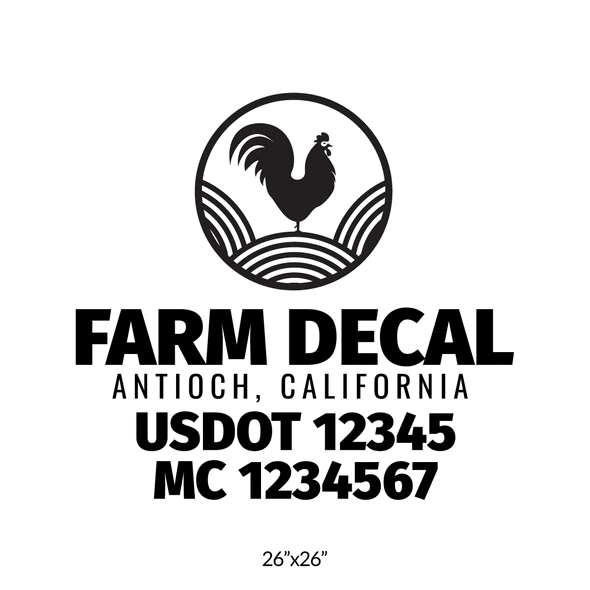 truck door decal USDOT, MC