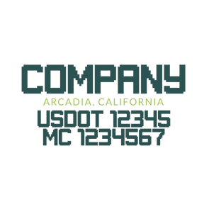 truck door decal with USDOT, MC