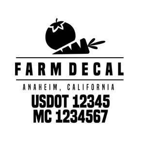 truck door decal USDOT, MC