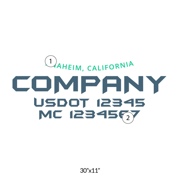 truck door decal with USDOT, MC
