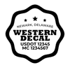 truck door decal with USDOT, MC