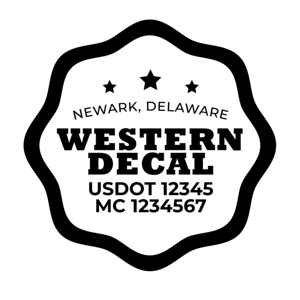 truck door decal with USDOT, MC