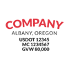 truck door decal with USDOT, MC, GVW